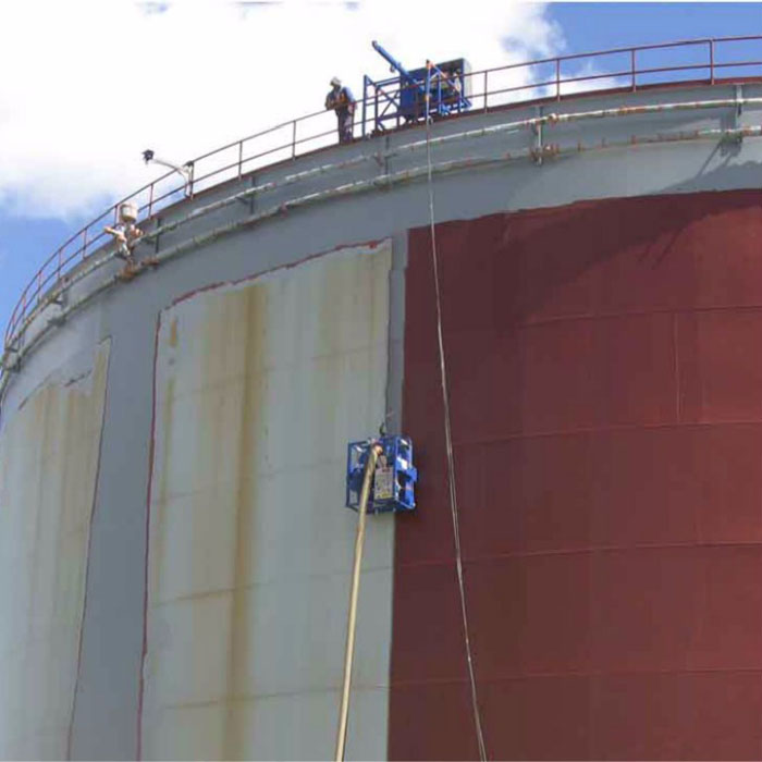 油罐外壁拋丸機施工現(xiàn)場圖 油罐外壁拋丸機施工現(xiàn)場圖